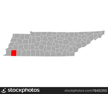 Map of Fayette in Tennessee