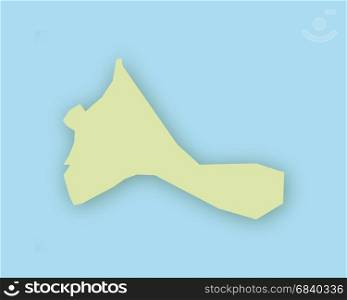 Map of Formentera with shadow