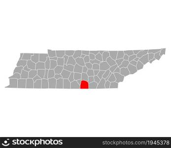 Map of Franklin in Tennessee