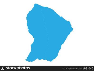 Map of french Guiana. High detailed vector map - french Guiana.