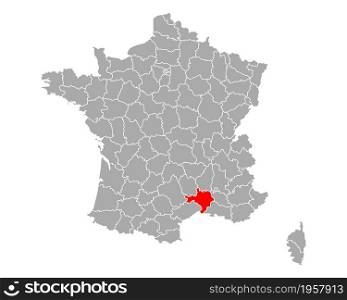Map of Gard in France