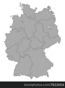 Map of Germany with flag of Berlin