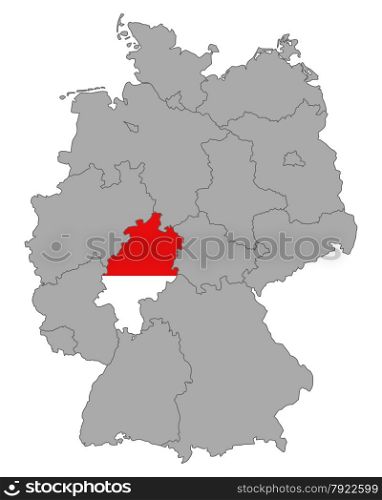 Map of Germany with flag of Hesse