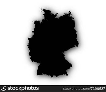 Map of Germany with shadow
