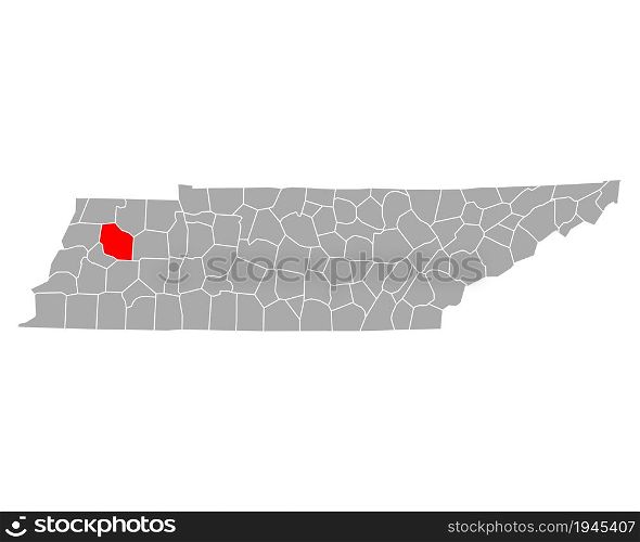 Map of Gibson in Tennessee
