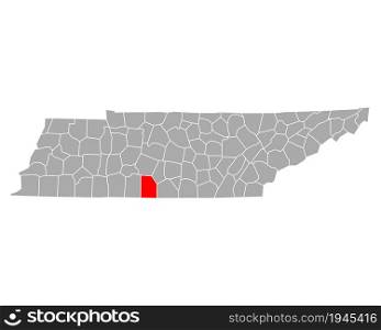 Map of Giles in Tennessee