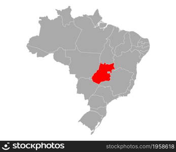 Map of Goias in Brazil