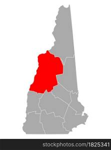 Map of Grafton in New Hampshire