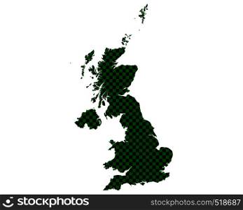 Map of Great Britain in checkerboard pattern