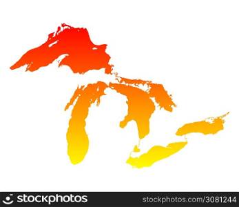 Map of Great Lakes