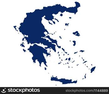 Map of Greece in blue colour