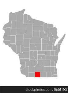 Map of Green in Wisconsin