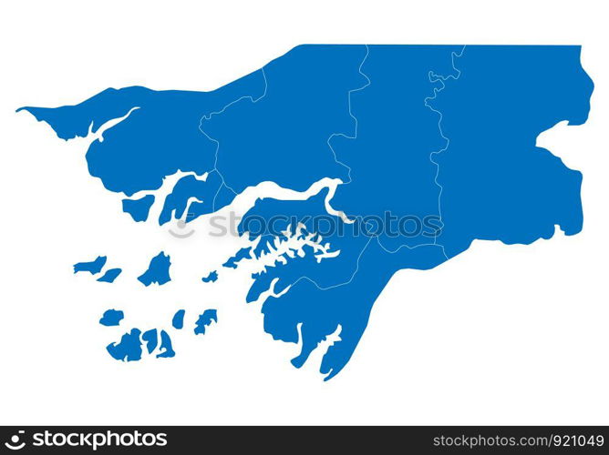 Map of guinea Bissau. High detailed vector map - guinea Bissau.