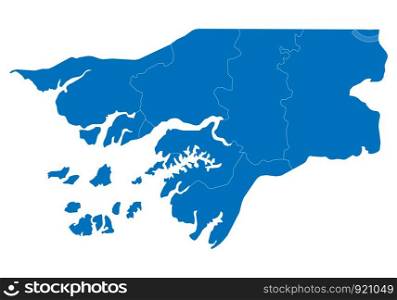 Map of guinea Bissau. High detailed vector map - guinea Bissau.