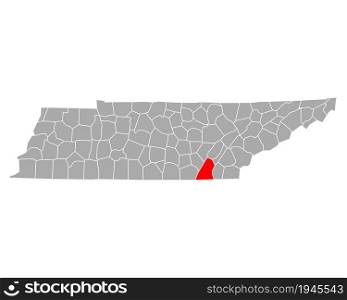 Map of Hamilton in Tennessee