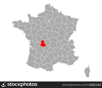Map of Haute-Vienne in France