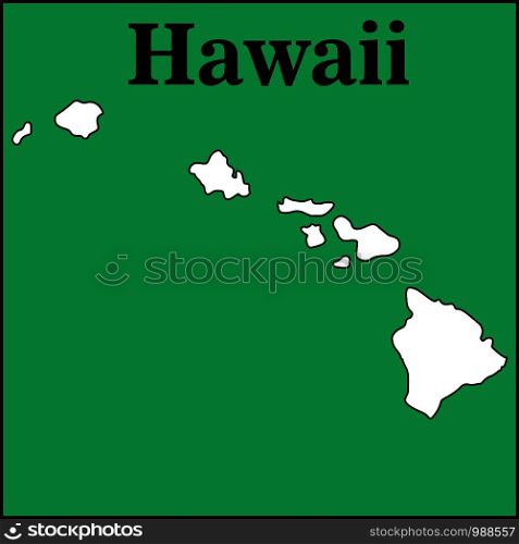 Map of Hawaii U.S. State Vector illustration eps10. Map of Hawaii U.S. State Vector illustration
