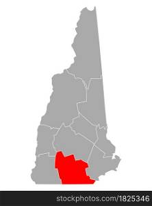 Map of Hillsborough in New Hampshire