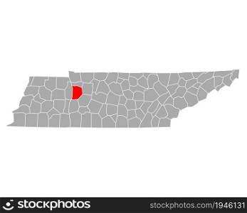 Map of Humphreys in Tennessee
