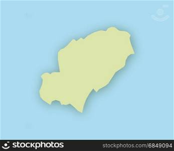 Map of Ibiza with shadow