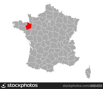 Map of Ille-et-Vilaine in France