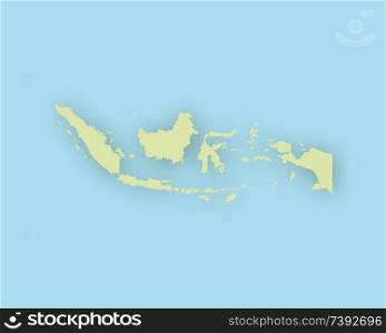 Map of Indonesia with shadow