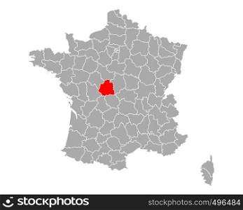 Map of Indre in France