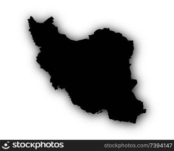 Map of Iran with shadow