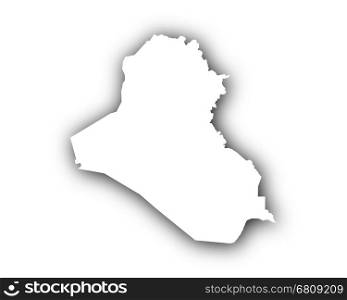 Map of Iraq with shadow