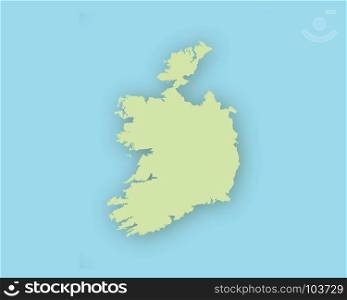 Map of Ireland with shadow