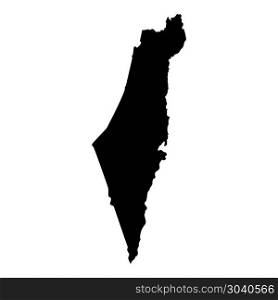 Map of Israel icon black color vector illustration flat style simple image