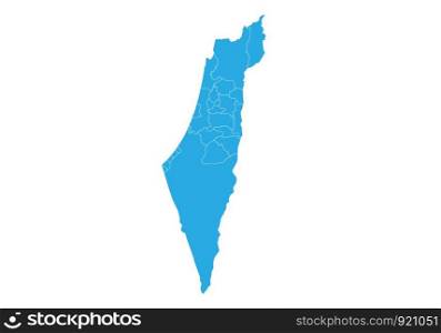 Map of israel Palestine. High detailed vector map - israel Palestine.