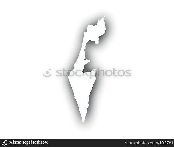 Map of Israel with shadow