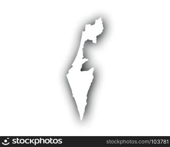 Map of Israel with shadow