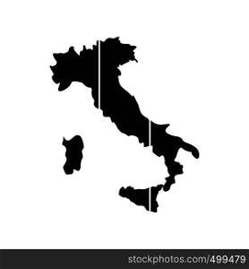 Map of Italy icon in simple style isolated on white. Map of Italy icon, flat style