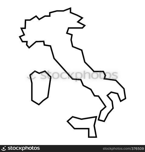 Map of Italy icon. Outline illustration of map of Italy vector icon for web. Map of Italy icon, outline style