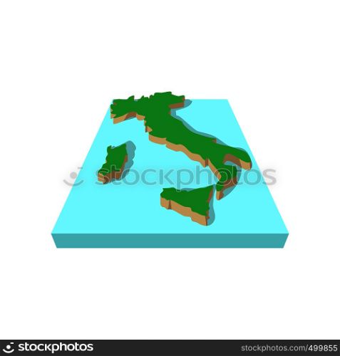 Map of italy in cartoon style isolated on white background. Map of italy, cartoon style