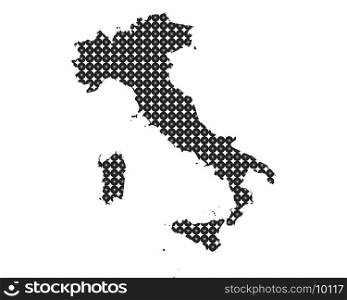 Map of Italy in circles