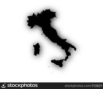 Map of Italy with shadow