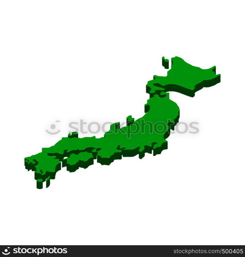 Map of Japan icon in isometric 3d style on a white background . Map of Japan icon, isometric 3d style
