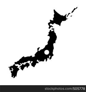Map of Japan icon in simple style isolated on white. Map of Japan icon, simple style