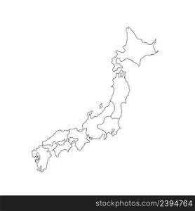 Map of Japan in high detail resolution. Mesh lines, triangles and points form map of Japan.. Map of Japan in high detail resolution. Mesh lines and points form map of Japan.
