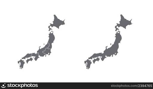 Map of Japan in high detail resolution set. Mesh lines, triangles and points form map of Japan.. Map of Japan in high detail resolution set. Mesh lines and points form map of Japan.