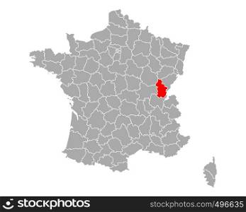 Map of Jura in France