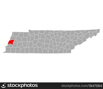 Map of Lauderdale in Tennessee