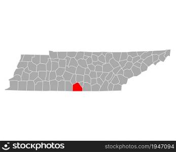 Map of Lincoln in Tennessee