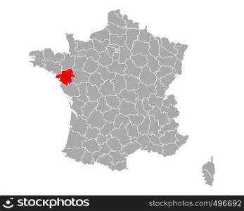 Map of Loire-Atlantique in France