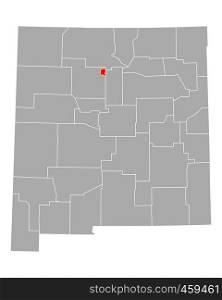 Map of Los Alamos in New Mexico