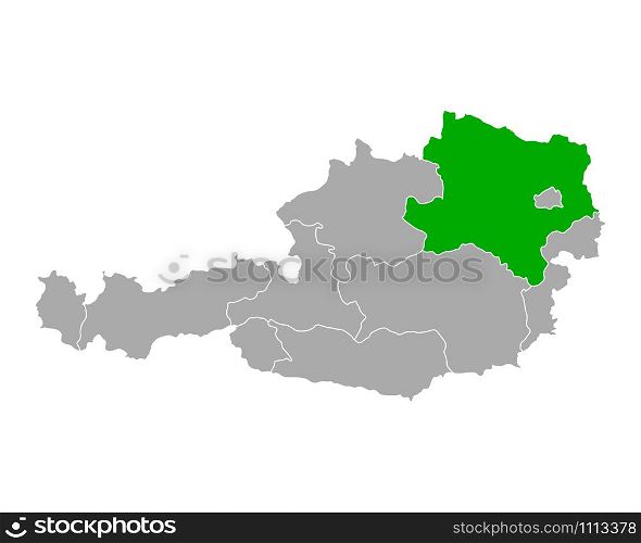 Map of Lower Austria in Austria