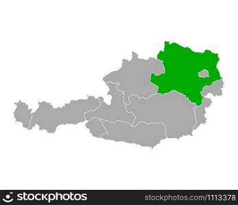 Map of Lower Austria in Austria